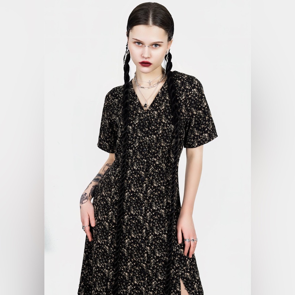 Disturbia Gardenia Print Button Down Midaxi Dress US 6 / UK 10 - Picture 2 of 10